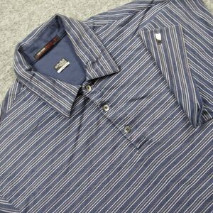 Nike Shirt Mens Extra Large Tiger Woods Striped Blue Golf Polo Fit Dry‎